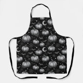 Schwarz-Weiß-Halloween-Kürbis, Bat, Spiderweb Schürze (Vorderseite)