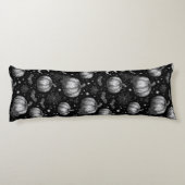 Schwarz-Weiß-Halloween-Kürbis, Bat, Spiderweb Seitenschläferkissen (Rückseite)