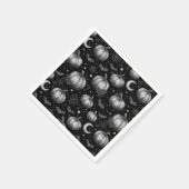 Schwarz-Weiß-Halloween-Kürbis, Bat, Spiderweb Serviette (Ecke)