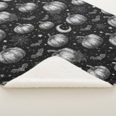 Schwarz-Weiß-Halloween-Kürbis, Bat, Spiderweb Sherpadecke (3/4)