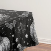 Schwarz-Weiß-Halloween-Kürbis, Bat, Spiderweb Tischdecke (Beispiel)