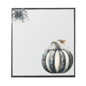 Schwarz-Weiß-Halloween-Kürbis mit Spike Notizblock (Vorderseite)