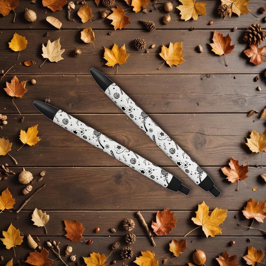 Schwarz-Weiß-Halloween-Linie Zeichnend Kugelschreiber