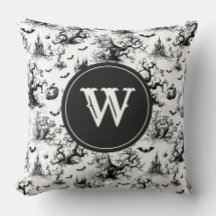Schwarz-Weiß-Halloween-Monogramm