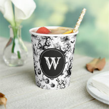 Schwarz-Weiß-Halloween-Monogramm