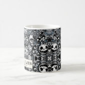 Schwarz-Weiß-Halloween-Monster Kaffeetasse (Mittel)