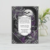 Schwarz-Weiß-Halloween-Party Einladung (Stehend Vorderseite)