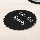 Schwarz-Weiß-Halloween-Party-Papier-Untersetzer Untersetzer (angewinkelt)