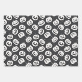 Schwarz-Weiß-Halloween-Pumkin-Geist Geschenkpapier Set (Vorderseite)