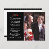 Schwarz-Weiß-Halloween-Rote Rosen Postkarte (Vorne/Hinten)