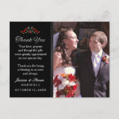 Schwarz-Weiß-Halloween-Rote Rosen Postkarte (Vorderseite)