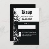 Schwarz-Weiß-Halloween-RSVP-Karten RSVP Karte (Vorne/Hinten)
