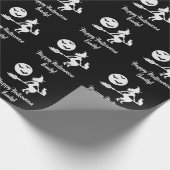 Schwarz-Weiß-Halloween-Silhouette Geschenkpapier (Ecke)
