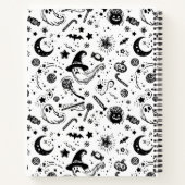 Schwarz-Weiß-Halloween-Silhouette Notizblock (Rückseite)