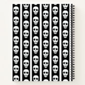 Schwarz-Weiß-Halloween-Skull-Muster Monogramm Notizblock (Rückseite)