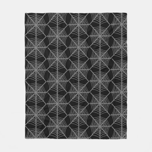 Schwarz-Weiß-Halloween-Spider-Webs Fleecedecke (Vorderseite)