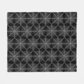 Schwarz-Weiß-Halloween-Spider-Webs Fleecedecke (Vorderseite (Horizontal))