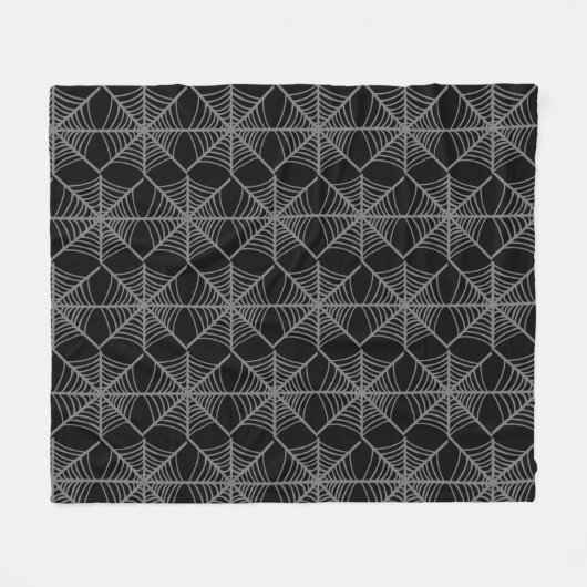 Schwarz-Weiß-Halloween-Spider-Webs Fleecedecke (Vorderseite (Horizontal))