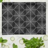 Schwarz-Weiß-Halloween-Spider-Webs Geschirrtuch (Gefaltet)