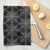 Schwarz-Weiß-Halloween-Spider-Webs Geschirrtuch (Viertel Falte)