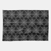 Schwarz-Weiß-Halloween-Spider-Webs Geschirrtuch (Horizontal)