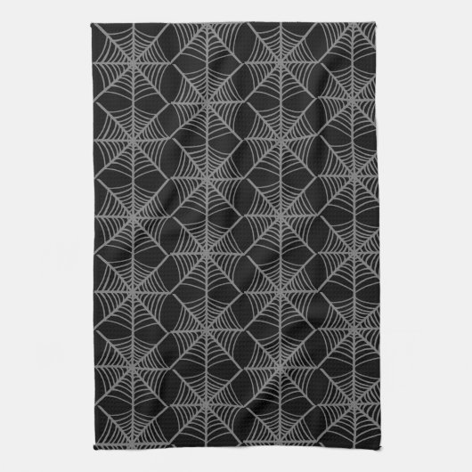Schwarz-Weiß-Halloween-Spider-Webs Geschirrtuch (Vertikal)