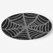Schwarz-Weiß-Halloween-Spider-Webs Pappteller (Schrägansicht)