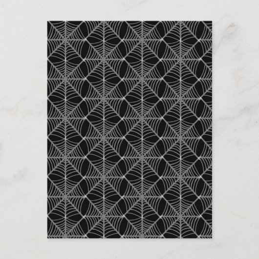 Schwarz-Weiß-Halloween-Spider-Webs Postkarte (Vorderseite)