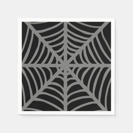 Schwarz-Weiß-Halloween-Spider-Webs Serviette (Vorderseite)