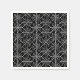 Schwarz-Weiß-Halloween-Spider-Webs Serviette