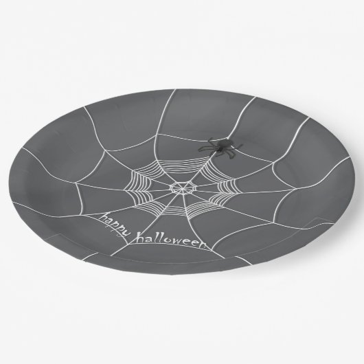 Schwarz-Weiß-Halloween-Spooky Custom Pappteller (Schrägansicht)