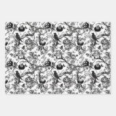 Schwarz-Weiß-Halloween-Toile Geschenkpapier Set (Vorderseite 3)