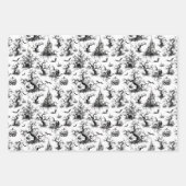 Schwarz-Weiß-Halloween-Toile Geschenkpapier Set (Vorderseite 2)