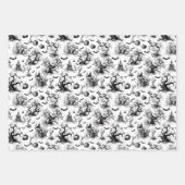 Schwarz-Weiß-Halloween-Toile Geschenkpapier Set (Vorderseite)