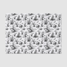 Schwarz-Weiß-Halloween-Toile Seidenpapier