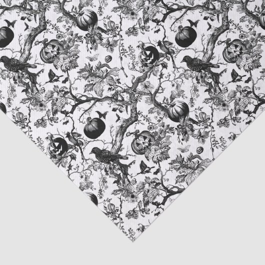 Schwarz-Weiß-Halloween-Toile Seidenpapier (Ausschnitt)