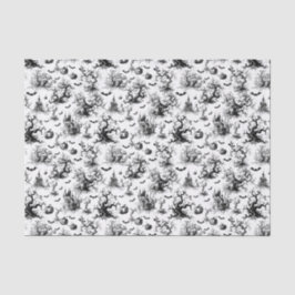 Schwarz-Weiß-Halloween-Toile Seidenpapier
