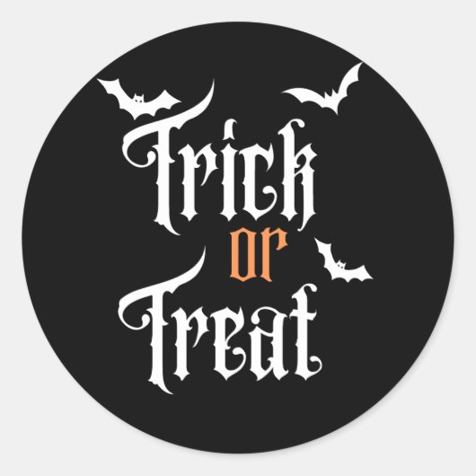 Schwarz-Weiß-Halloween-Trick oder -Treatsticker Runder Aufkleber (Vorderseite)