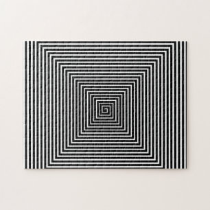 Schwarz-Weiß-Hallway Vortex   optische Illusion Puzzle