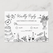 Schwarz-Weiß-Hand-Drachen-Hochzeit RSVP Begleitkarte (Vorderseite)