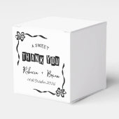 Schwarz-Weiß-Hand-Draw-Sketch-Hochzeit Geschenkschachtel (Vorderseite)