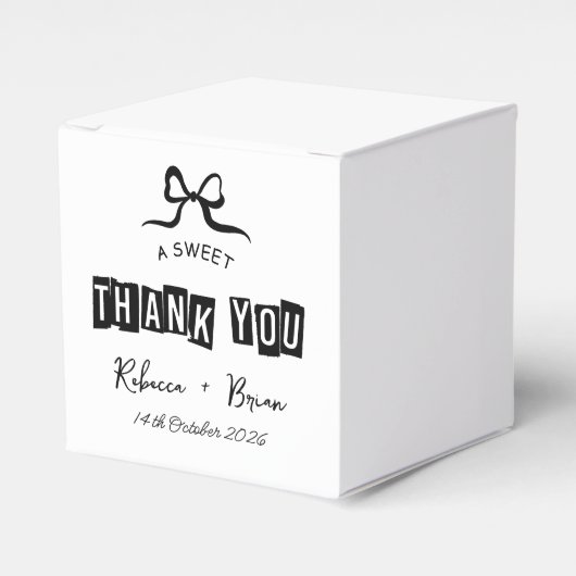 Schwarz-Weiß-Hand-Draw-Sketch-Hochzeit Geschenkschachtel (Vorderseite)