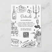 Schwarz-Weiß-Hand-Drawn-Whimsical-Hochzeit Begleitkarte (Vorderseite)