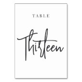 Schwarz-Weiß-Hand-Drehbuch Tischnummer (Vorderseite)