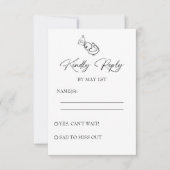 Schwarz-Weiß-Hand-Hochzeit RSVP Karte (Vorderseite)