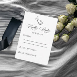 Schwarz-Weiß-Hand-Hochzeit RSVP Karte