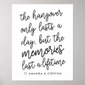 Schwarz-Weiß-Hand-Lettern-Stil Hochzeitshangover Poster (Vorne)