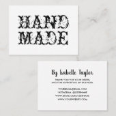 Schwarz-Weiß-Handarbeit, einfach, modern Vintag Visitenkarte (Vorne/Hinten)