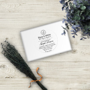 Schwarz-Weiß handgefertigte, hausgemachte Bath & B Runder Aufkleber