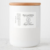 Schwarz-Weiß-Handgefertigte, hausgemachte Seife |  Lebensmitteletikett (Vorderseite)